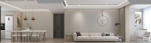 Living room, interior design, dining table — Budget-friendly curtain decor ideas